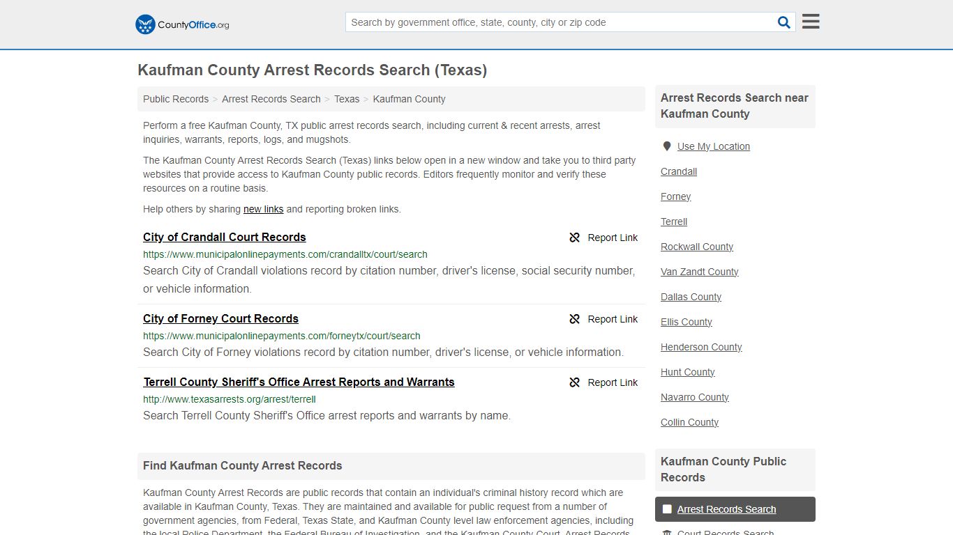 Arrest Records Search - Kaufman County, TX (Arrests & Mugshots)