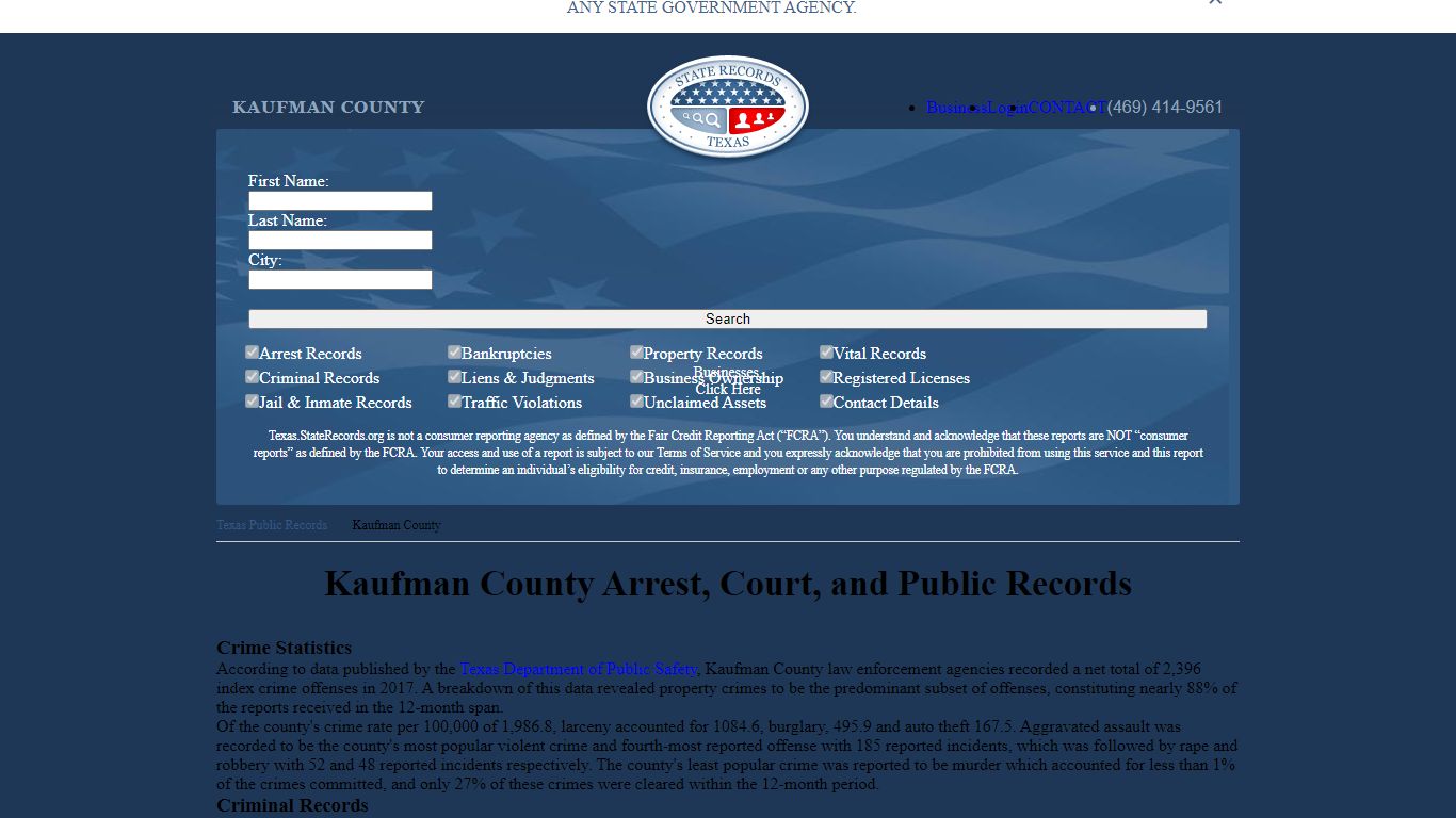 Kaufman County Arrest, Court, and Public Records